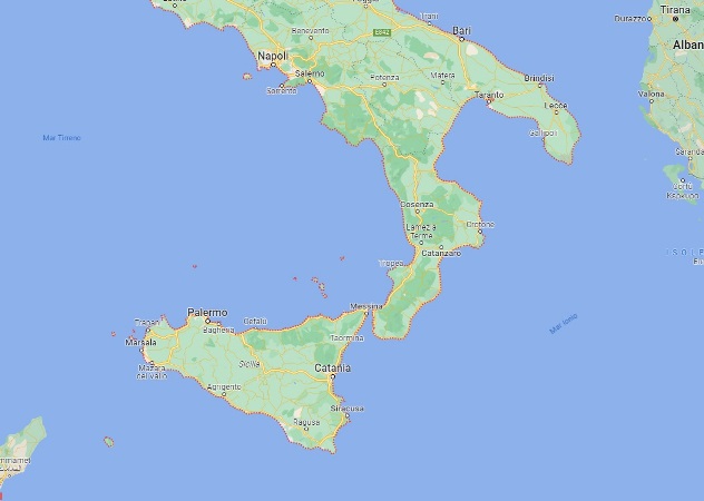 southern italy map