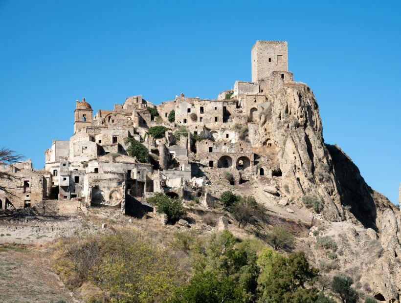 Abandoned hilltop village of Craco in Basilicata Italy Trails