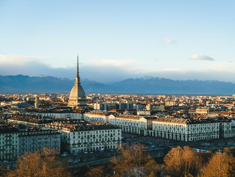Mole Antonelliana tower illuminated in Turin Piedmont Italy Trails