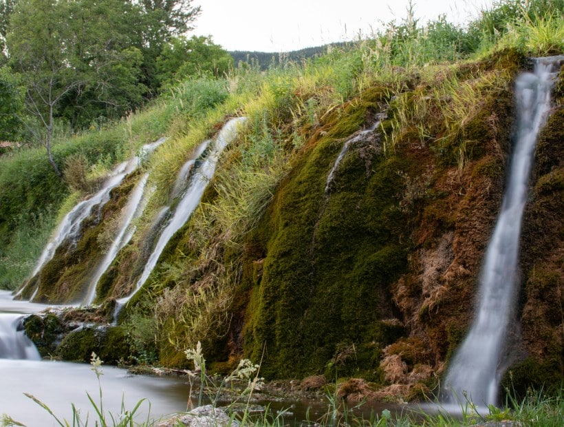 Mountain waterfall and forest in Molise nature reserve Italy Trails