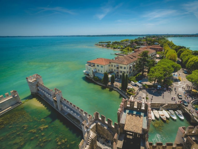 Sirmione castle on Lake Garda waterfront Lombardy Italy Trails